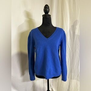 Cobalt blue v neck sweater cashmere large women’s